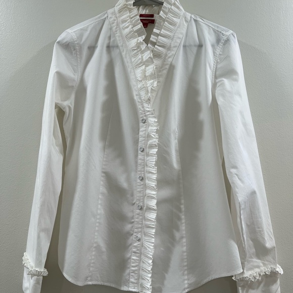 Talbots White Ruffled Blouse - Picture 8 of 8